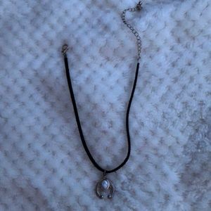 5/20 black choker with gold charm